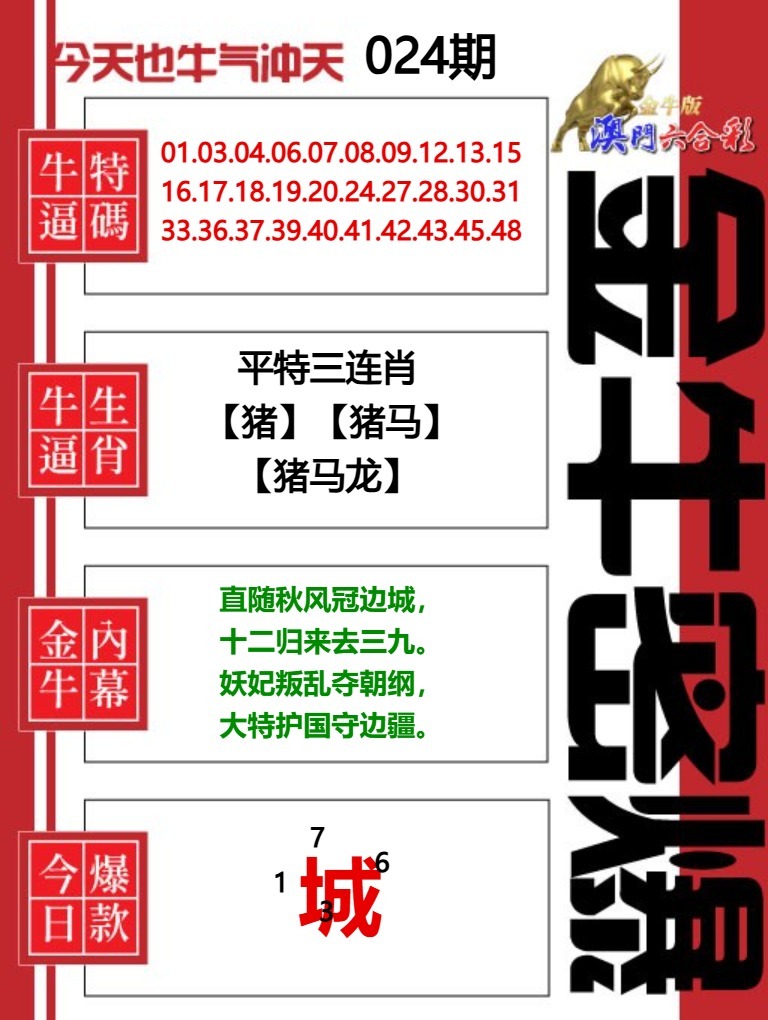 024期金牛密爆[图]